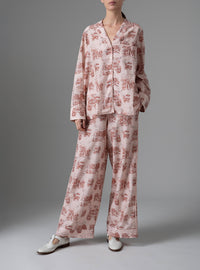 Albertine Pajamas - Toile de Jouy - Powder Pink / Copper