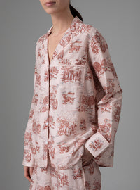 Albertine Pajamas - Toile de Jouy - Powder Pink / Copper