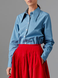 Alcide Shirt - Topstitching - Ice Blue
