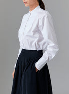 Ali Shirt - Off White Poplin Topstitching with Zazou Skirt by Thierry Colson