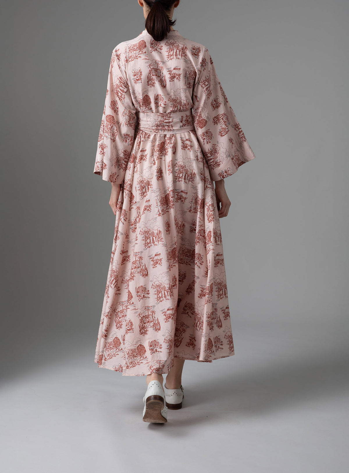 Almudena Dress  - Toile de Jouy - Powder Pink / Copper