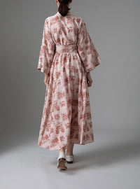 Almudena Dress  - Toile de Jouy - Powder Pink / Copper