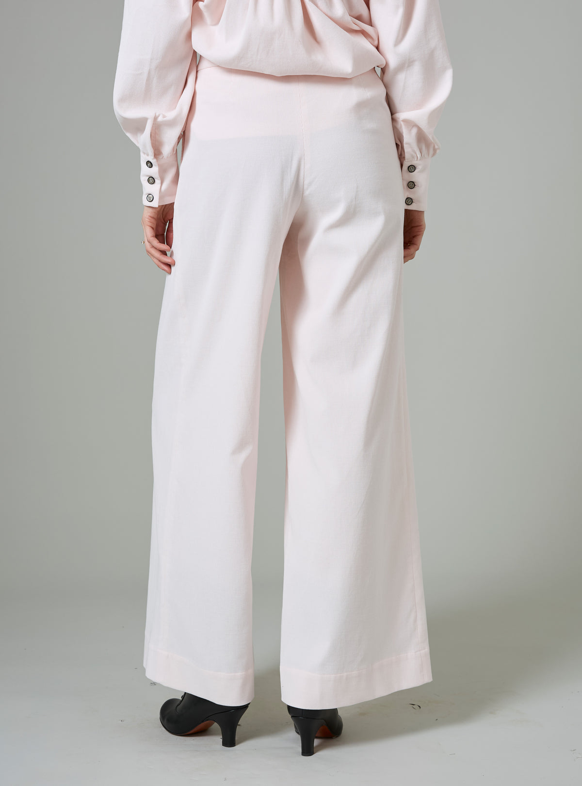 Loulou Trousers - Peony Pink - Plain Corduroy
