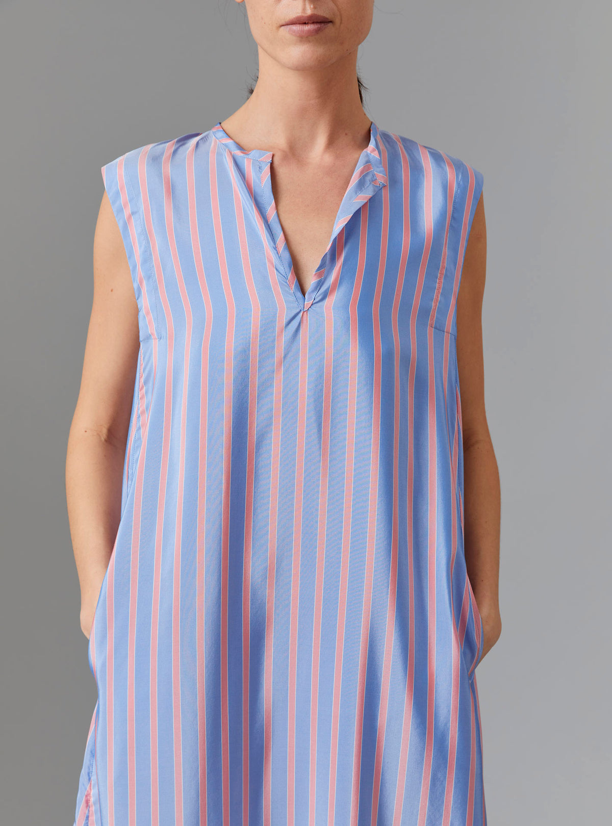 Apolonia Kaftan - Silk Road Stripes - Heaven Blue / Pink