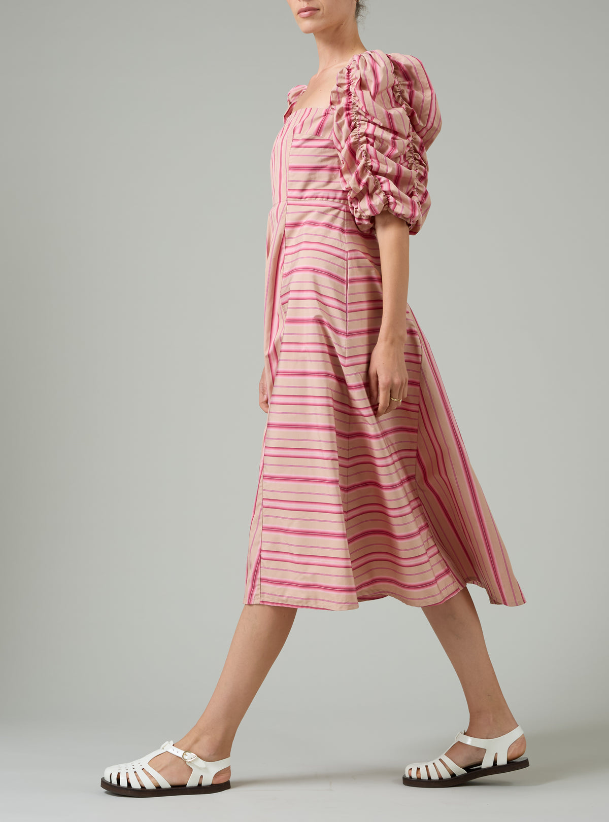 Artemisia dress - Biscuit & Pink - Capri Stripes