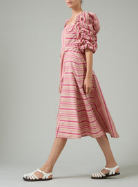 Artemisia dress - Biscuit & Pink - Capri Stripes