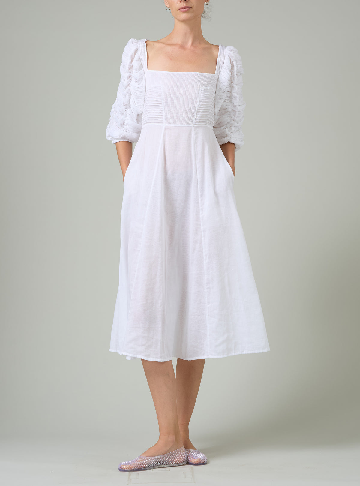 Artemisia Dress - Off White - Gilded Age Ruffles