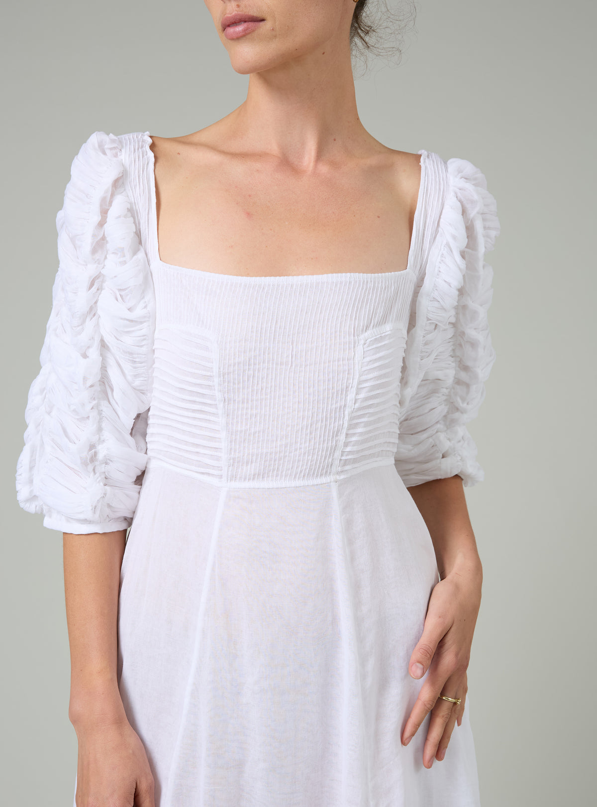 Artemisia Dress - Off White - Gilded Age Ruffles
