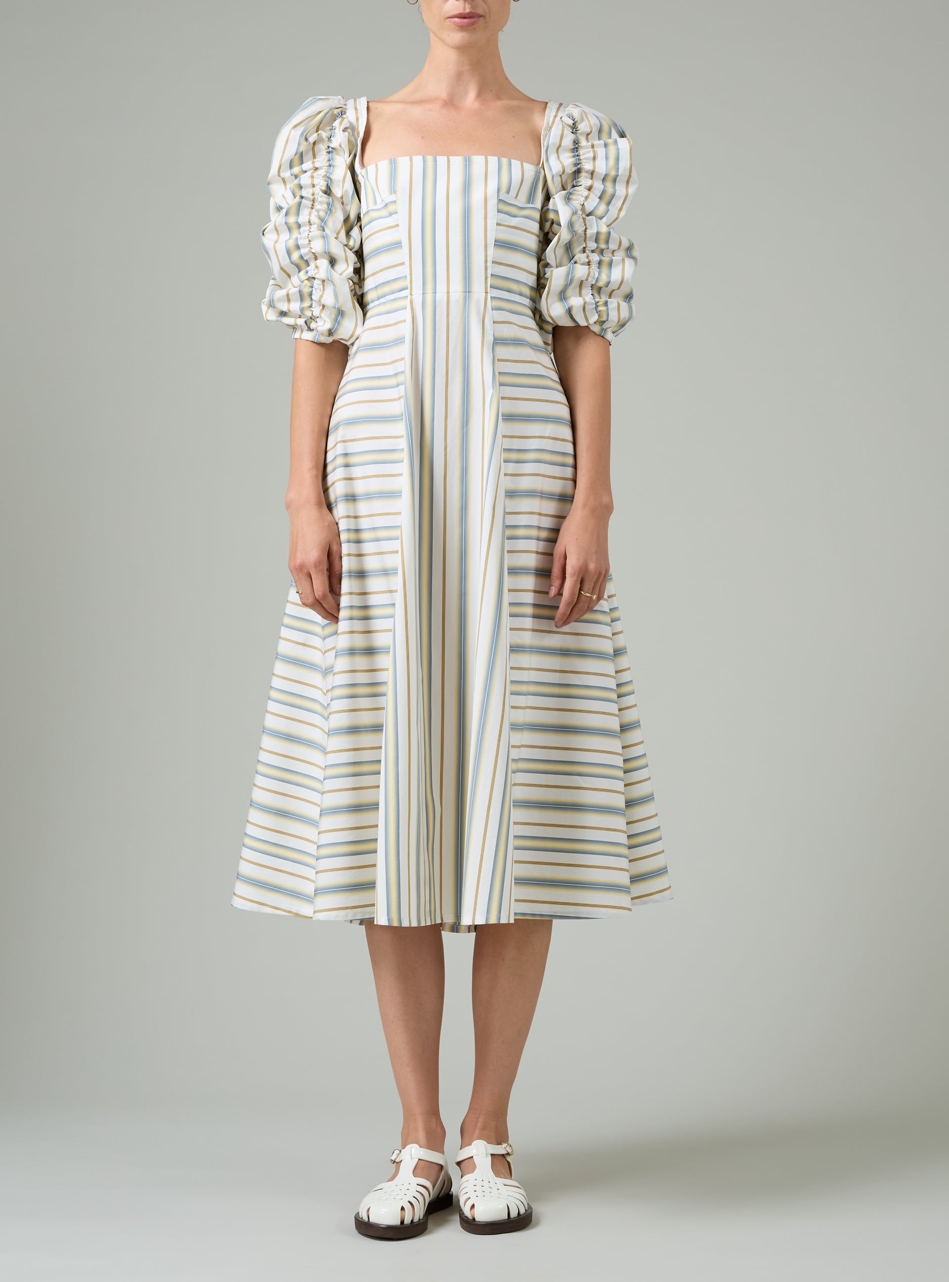 grey and yellow dress Thierry Colson Artemisia dress - Yellow & Grey