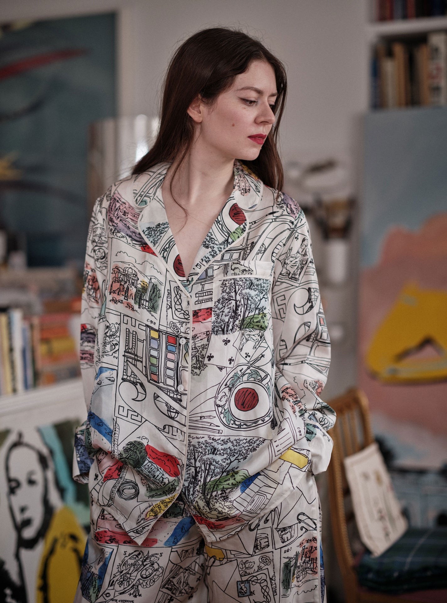 ALBERTINE Pyjama by Thierry Colson -Scarf pattern by Sacha Floch Poliakoff