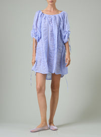 Athenaïs Smocked Mini Dress - Gilded Age Ruffles - Kentucky Blue