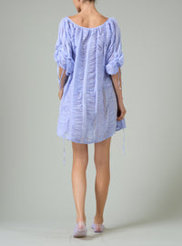 Athenaïs Smocked Mini Dress - Gilded Age Ruffles - Kentucky Blue