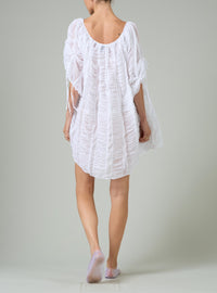 Athenaïs Smocked Mini Dress - Gilded Age Ruffles - Off-white