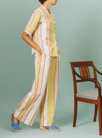Loulou Trousers - Samarkand Stripes - Pink / Lemon
