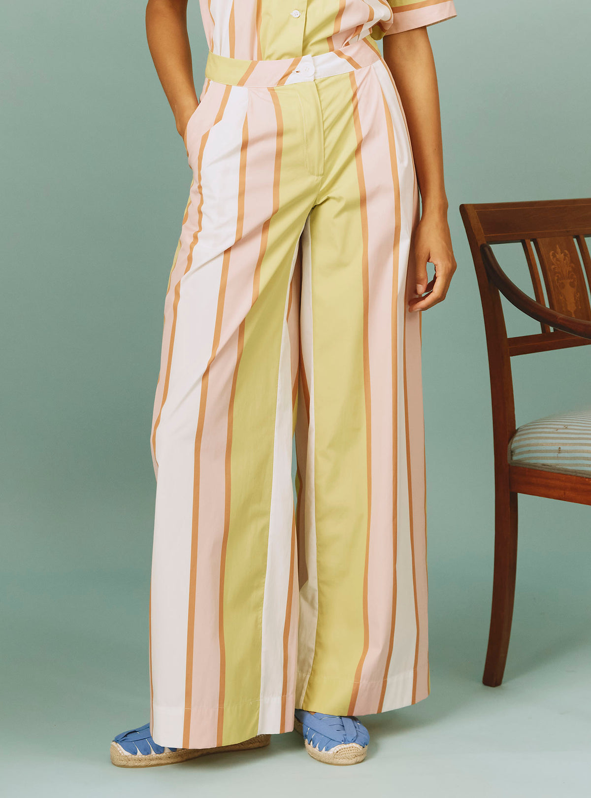 Loulou Trousers - Samarkand Stripes - Pink / Lemon