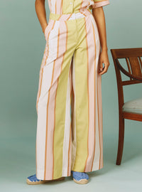 Loulou Trousers - Samarkand Stripes - Pink / Lemon