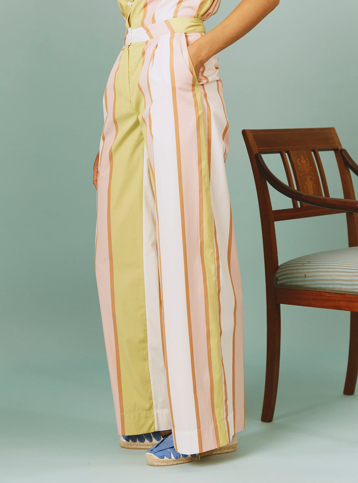 Loulou Trousers - Samarkand Stripes - Pink / Lemon