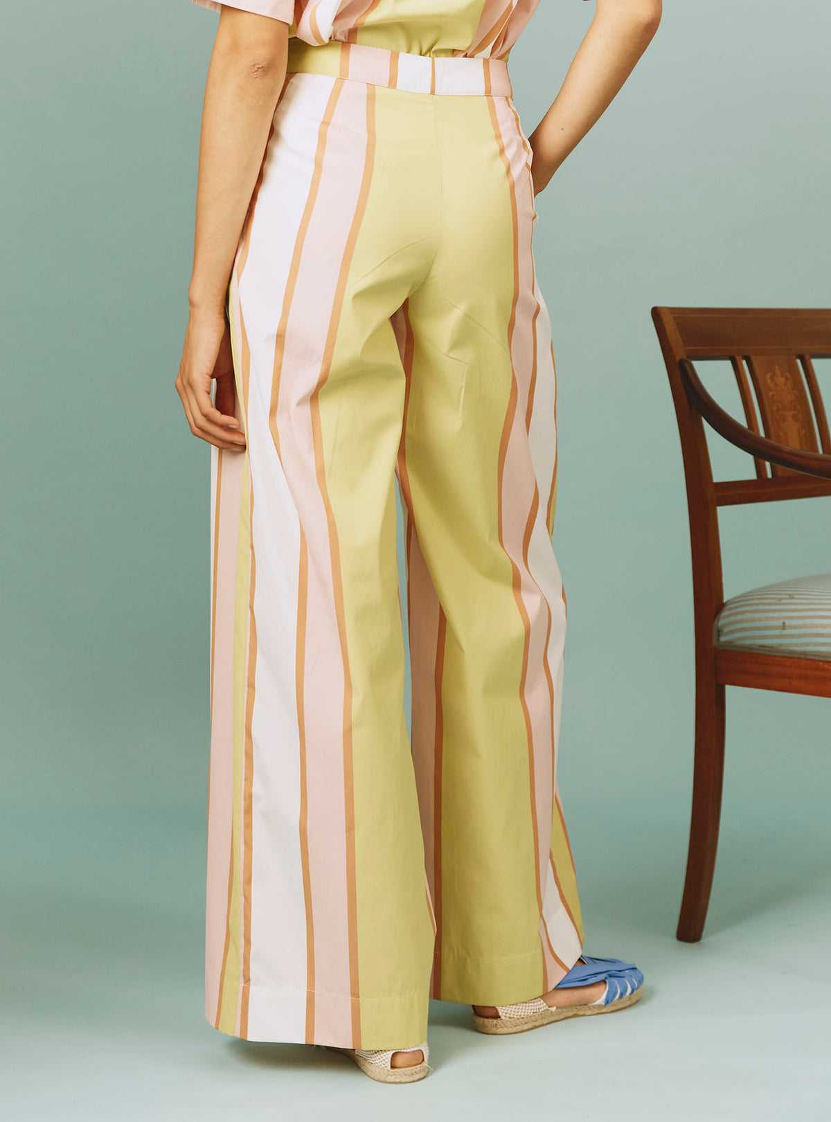 Loulou Trousers - Samarkand Stripes - Pink / Lemon