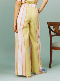 Loulou Trousers - Samarkand Stripes - Pink / Lemon