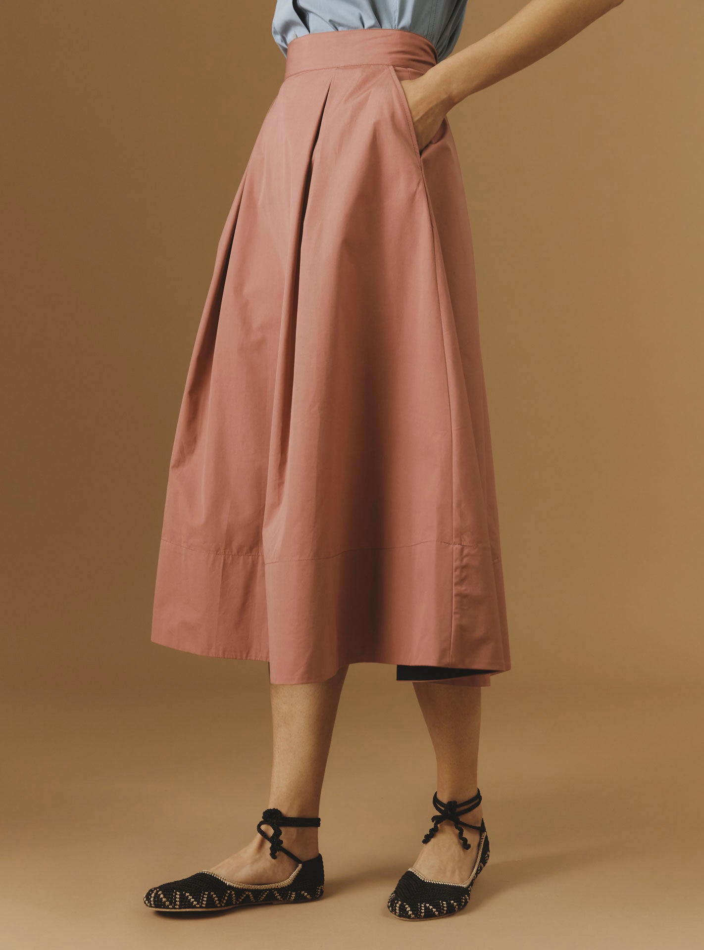 Wynona Rosewood Cotton Skirt - Thierry Colson
