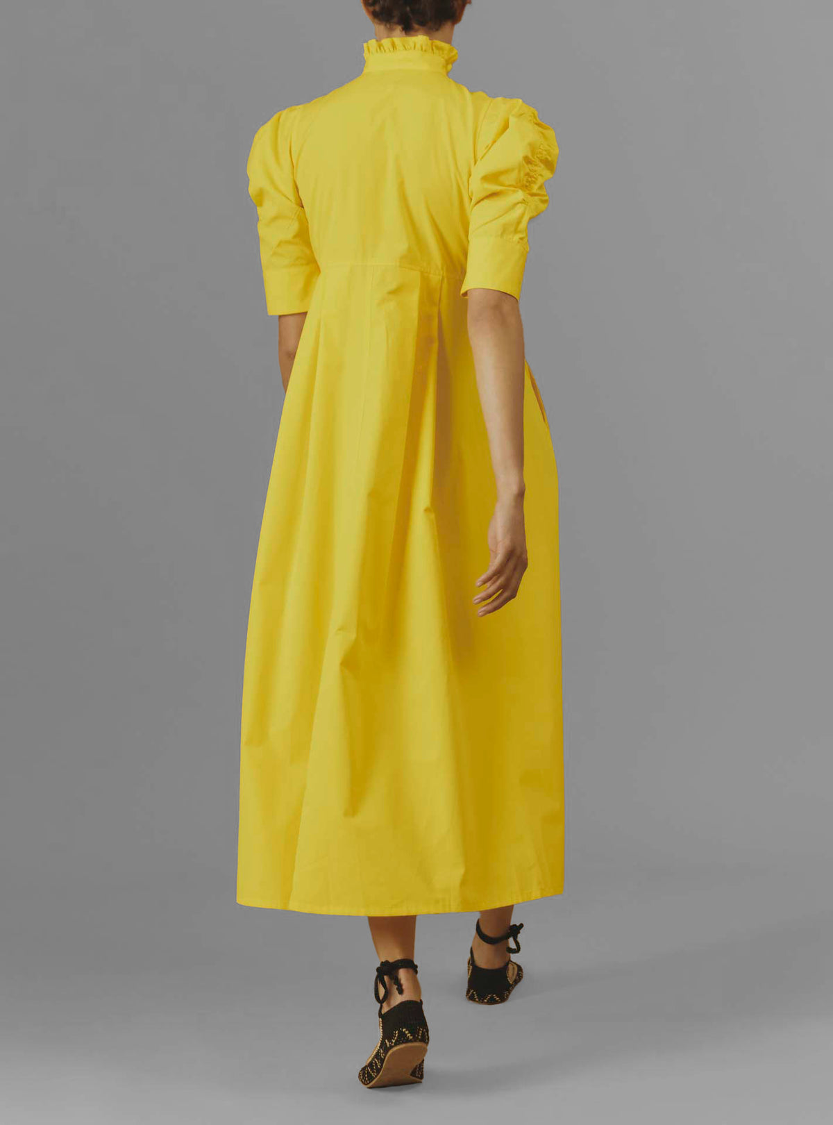 Venetia Dress - Plain Poplin - Yellow