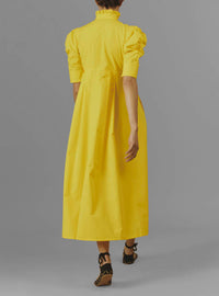 Venetia Dress - Plain Poplin - Yellow