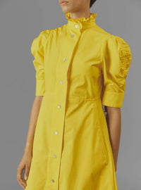 Venetia Dress - Plain Poplin - Yellow