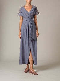 BB Dress - Palazzo Embroidery - Storm Blue