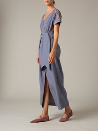 BB Dress - Palazzo Embroidery - Storm Blue