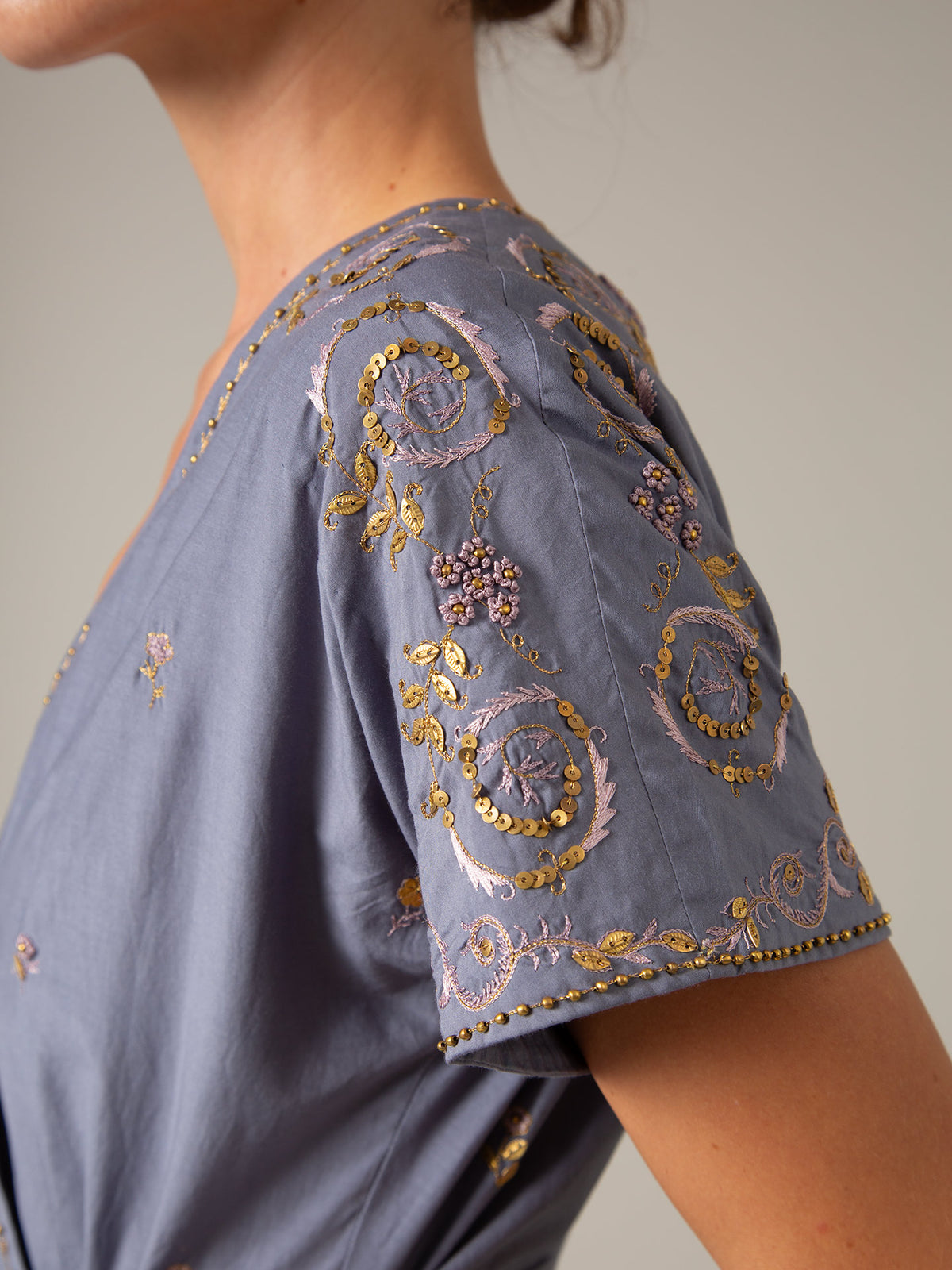 BB Dress - Palazzo Embroidery - Storm Blue