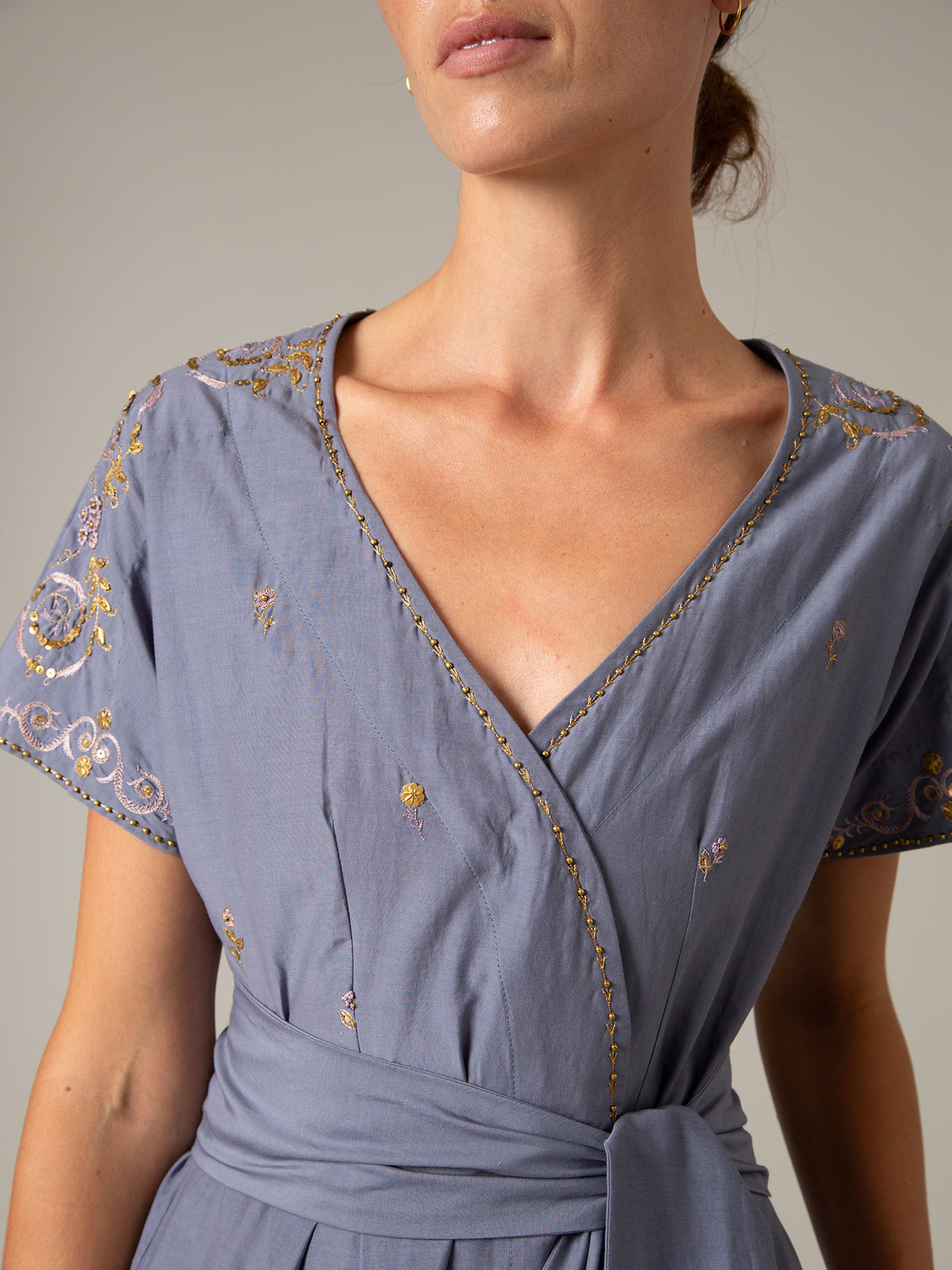 BB Dress - Palazzo Embroidery - Storm Blue