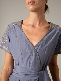 BB Dress - Palazzo Embroidery - Storm Blue