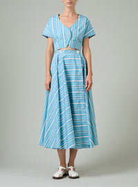 Audrey skirt - Lagoon & White - Capri Stripes