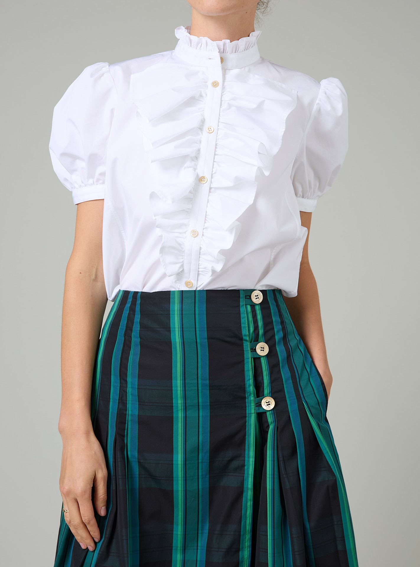 Bibiana Blouse - White Poplin - White – Thierry Colson