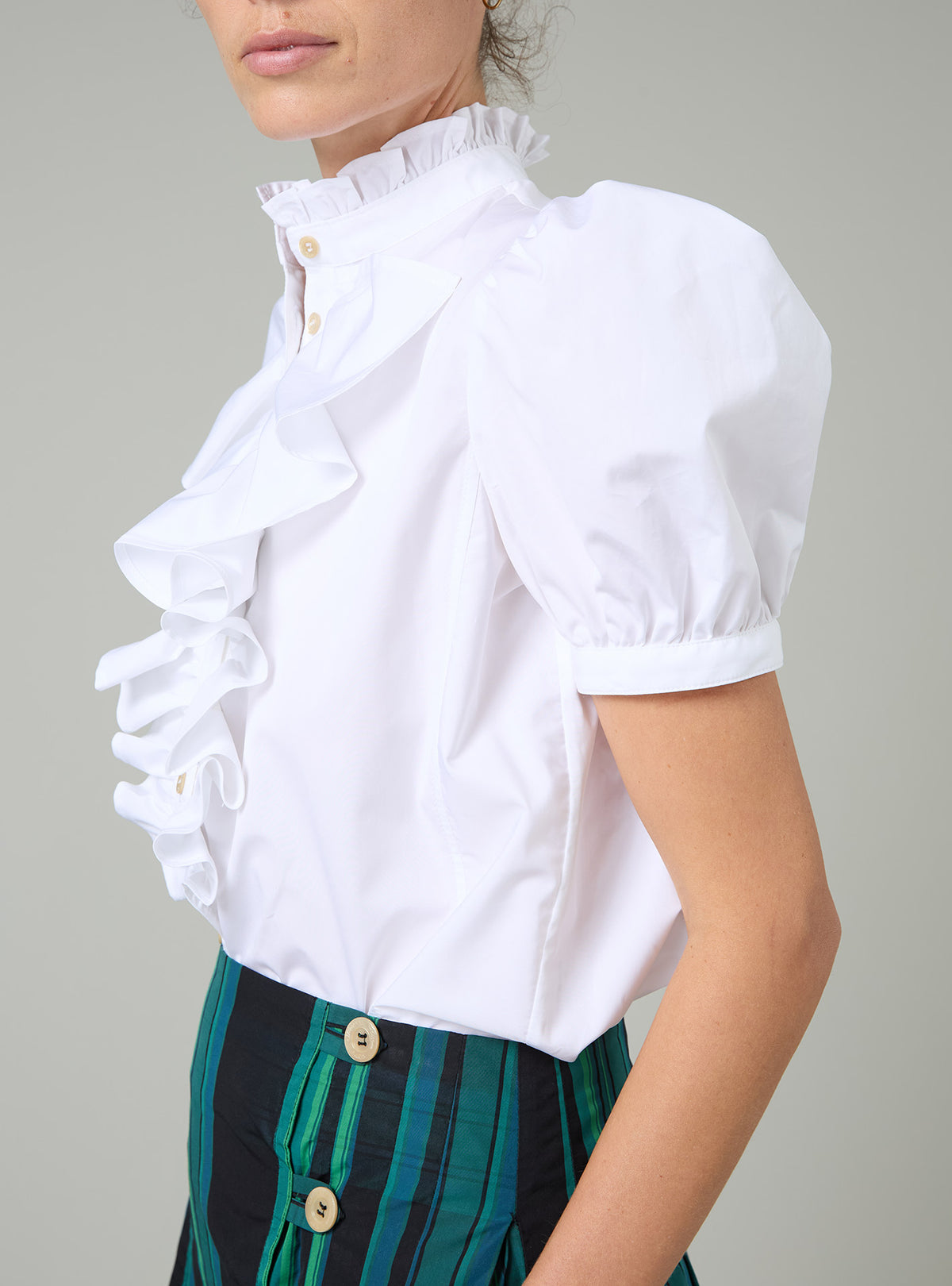 Bibiana Blouse - White Poplin - White