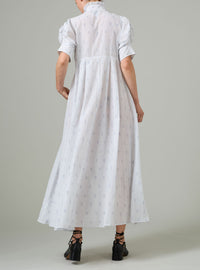 Venetia Dress - Buthi Block Print - White