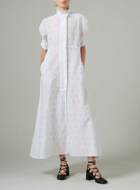 Venetia Dress - Buthi Block Print - White