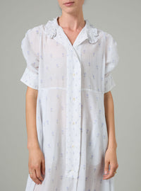 Venetia Dress - Buthi Block Print - White