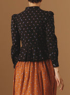 Back side of Alix Black Carnation Print Blouse by Thierry Colson - Pre Spring
