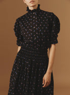 Vita black blouse and Verde Skirt from Pre Spring 2024 by Thierry Colson