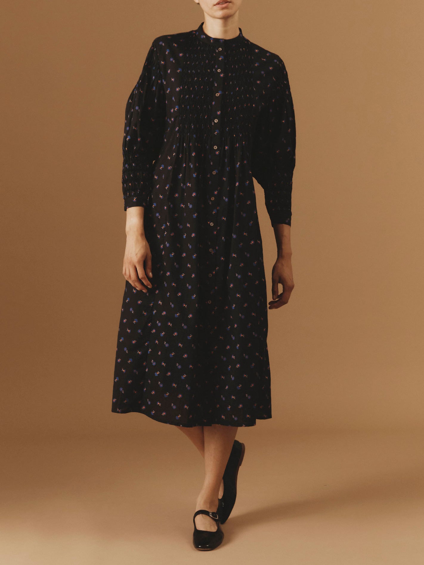 Front view of Yvana Black dress by Thierry Colson - Pre Spring 2024
