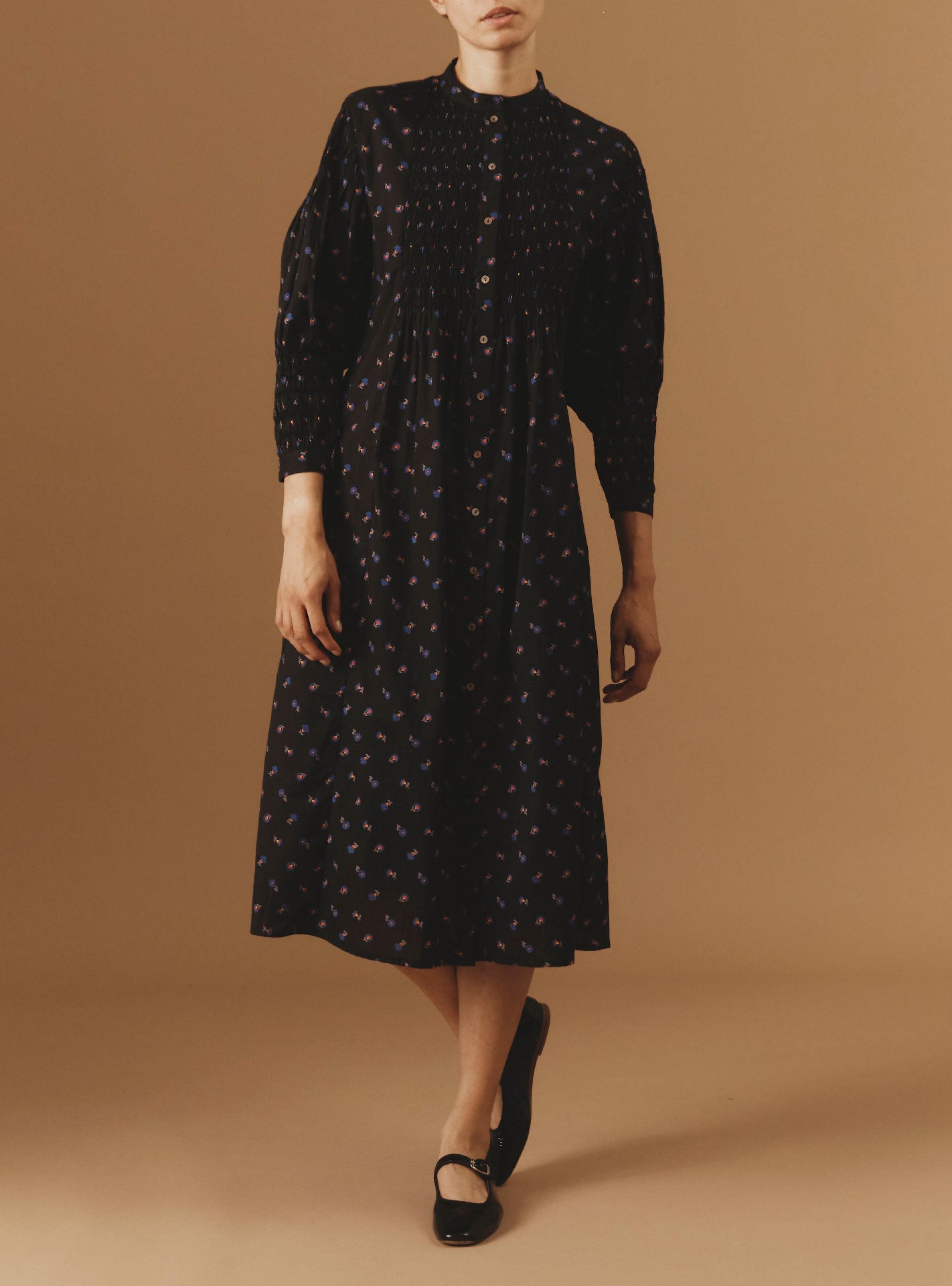 Front view of Yvana Black dress by Thierry Colson - Pre Spring 2024