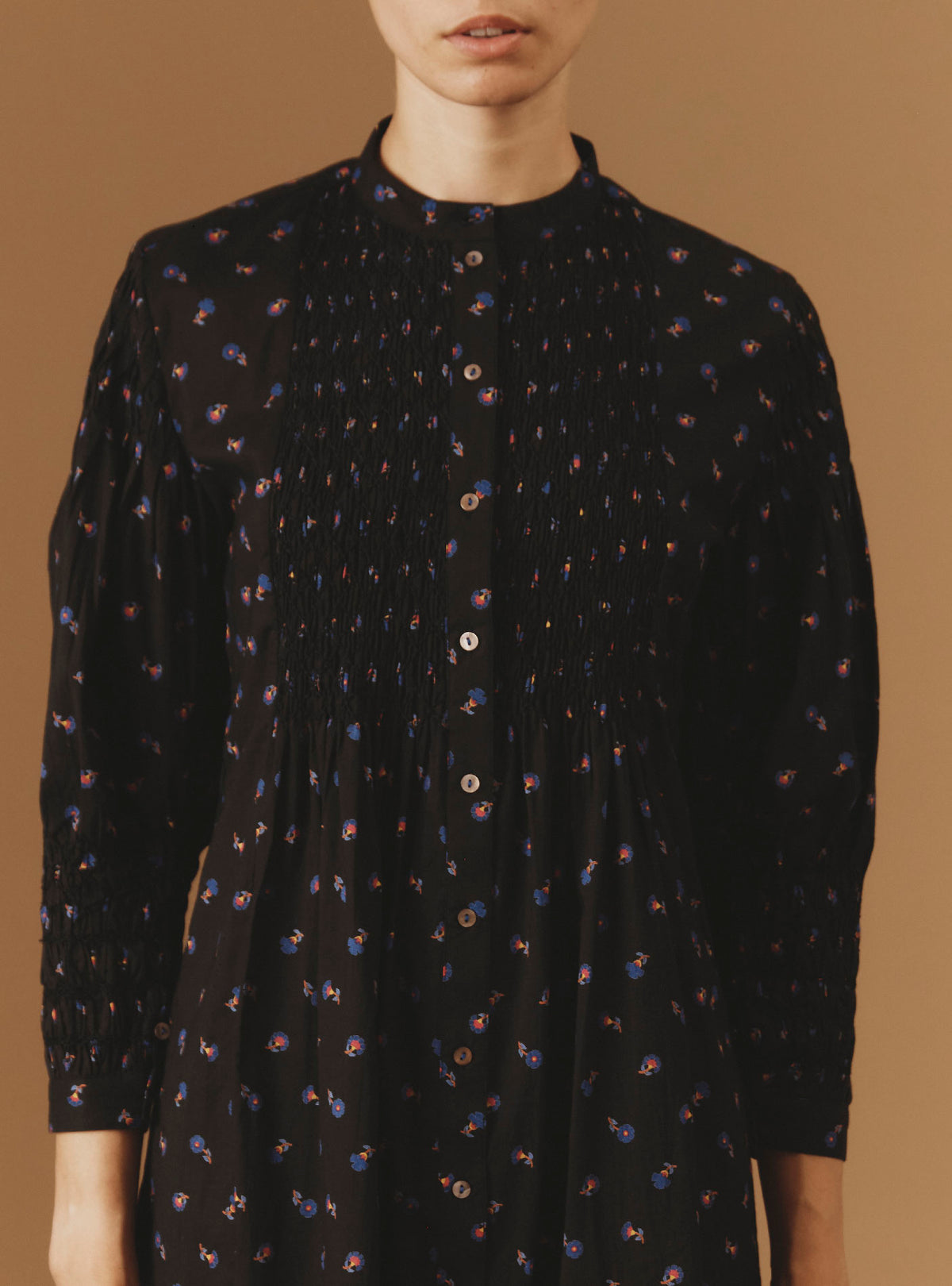 Yvana Dress - Carnation Print - Black