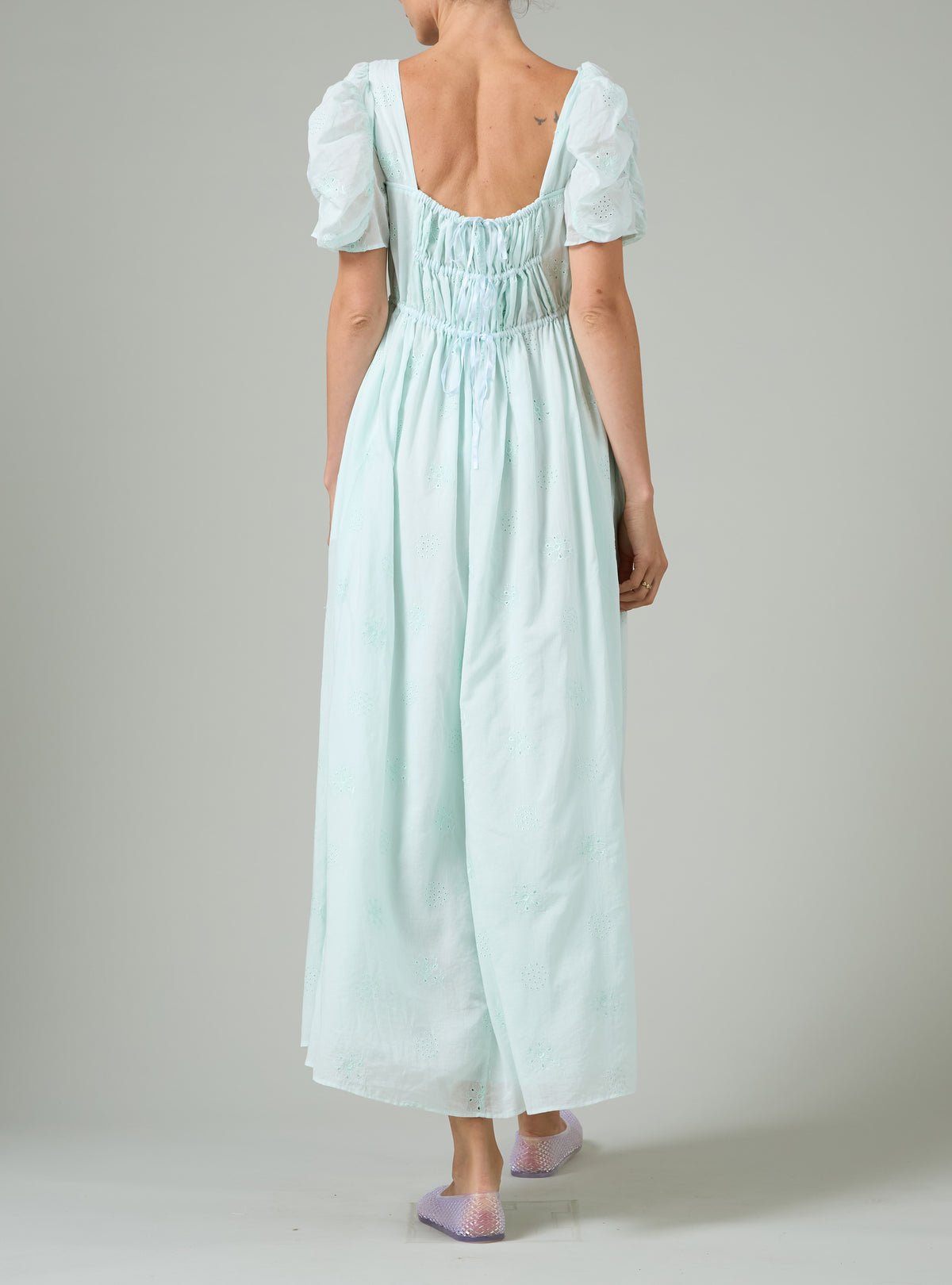 Calliope Dress - Mint - Floral Eyelet