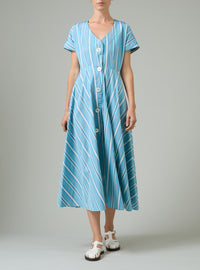 Cassandra - Capri Stripes - Lagoon & White