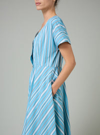 Cassandra - Capri Stripes - Lagoon & White