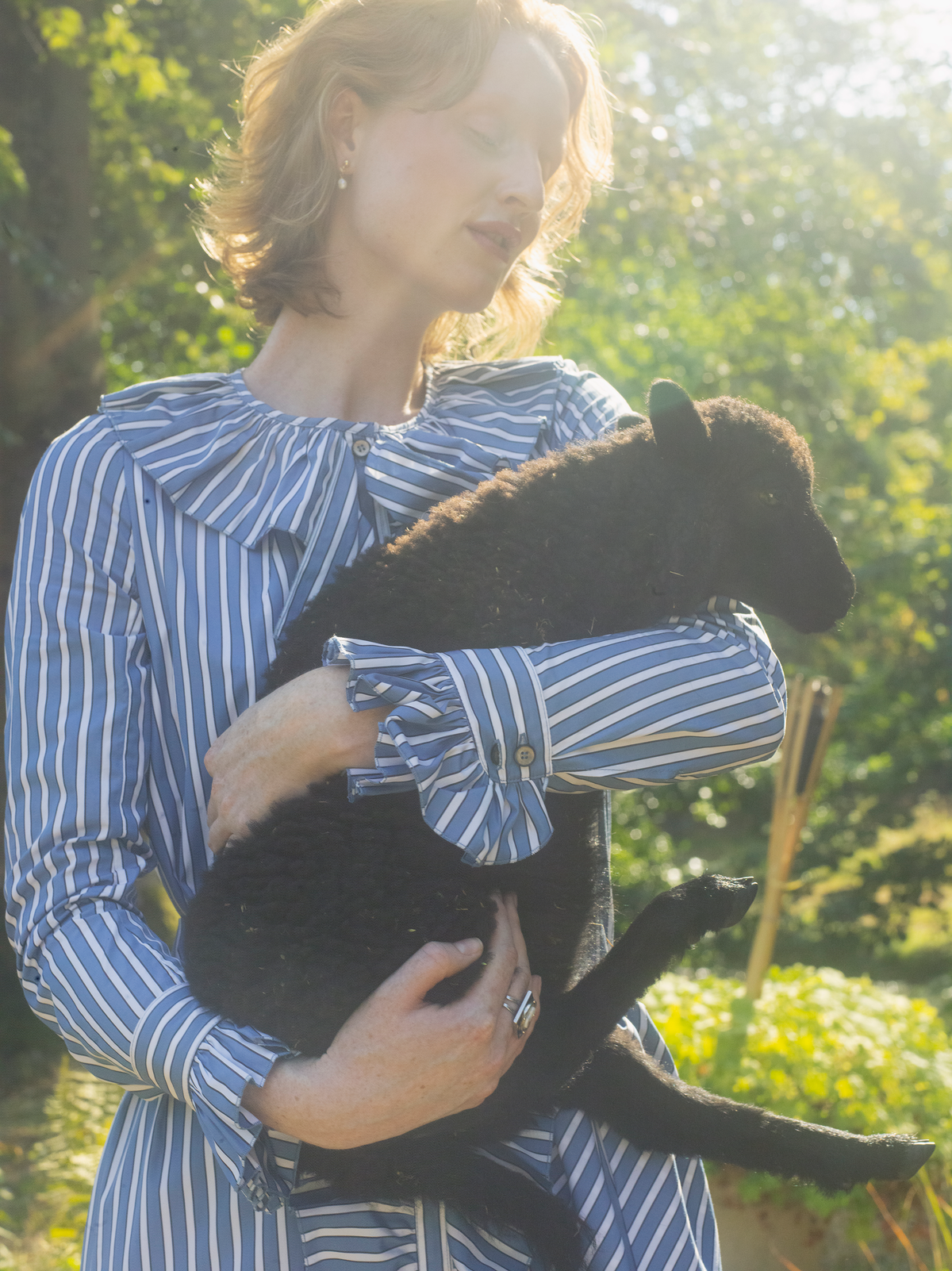 Louise Long Sleeves Dress - Grey & White - Ascott Stripes