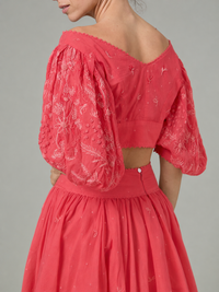 Clara Camisole - Wild Flower Embroidery - Red