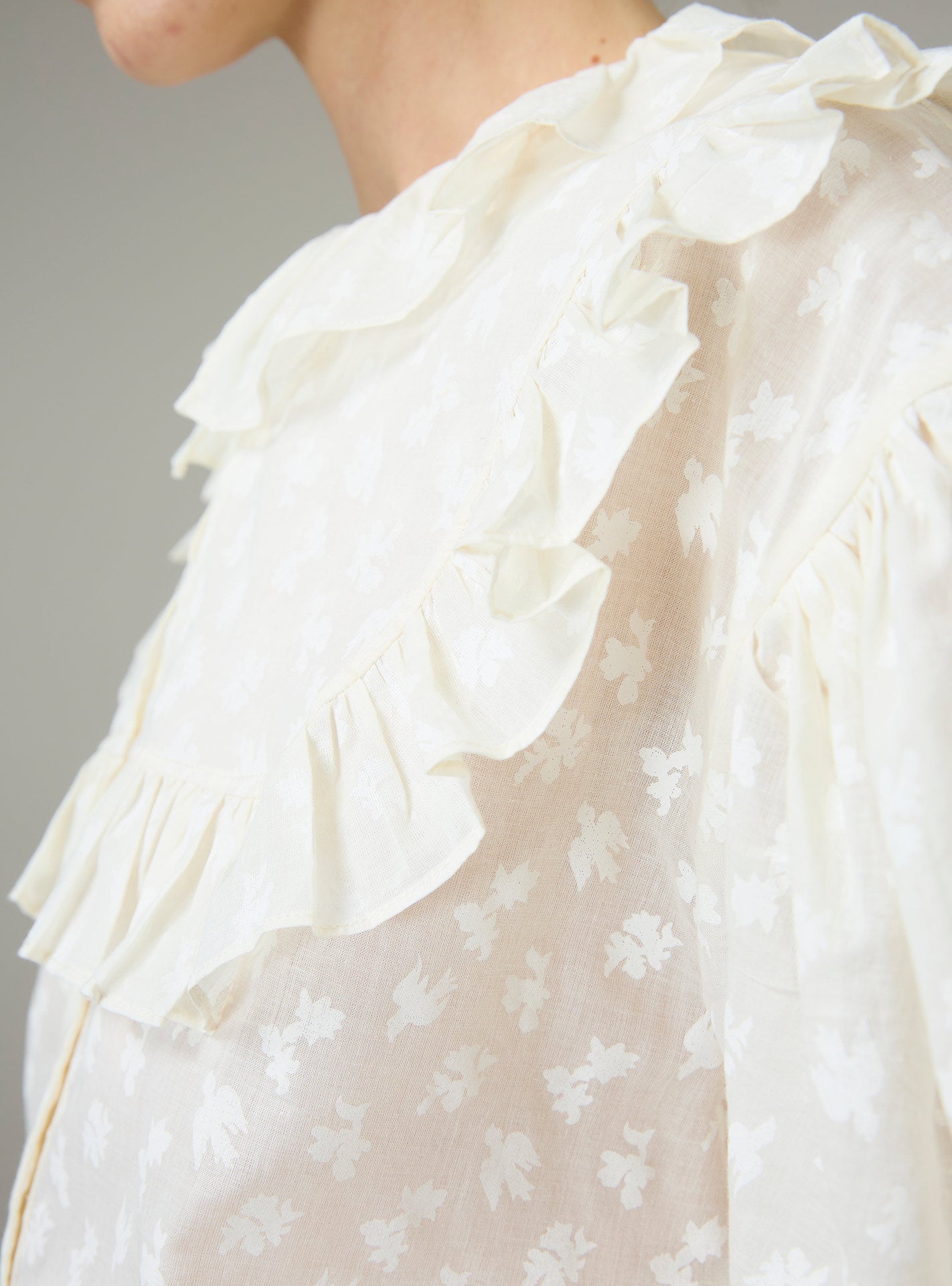 Vanina Romantic Blouse - Hand Block-Printed Elegance | PS25