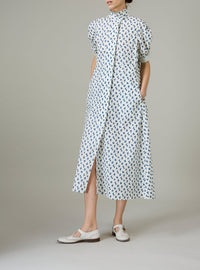 delft blue dress Venetia - Cottage Block-print - Blues 46 waist